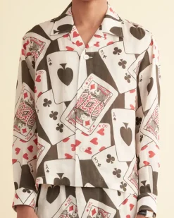 Men BODE Ace Of Spades Long Sleeve Shirt