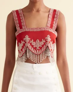 Women BODE Amrita Fringe Top