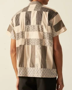 Men BODE Bar Quilt Short Sleeve Shirt