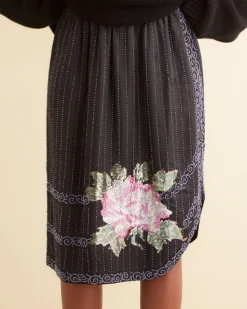 Women BODE Beaded Bourbon Rose Skirt