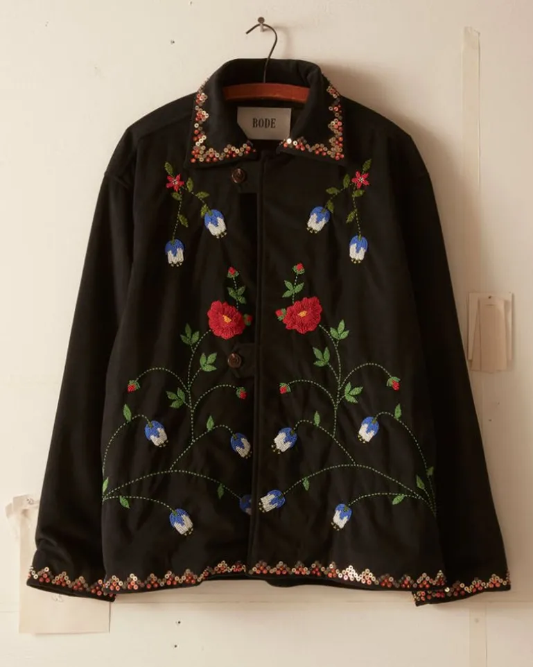 Men BODE Beaded Garden Vine Jacket