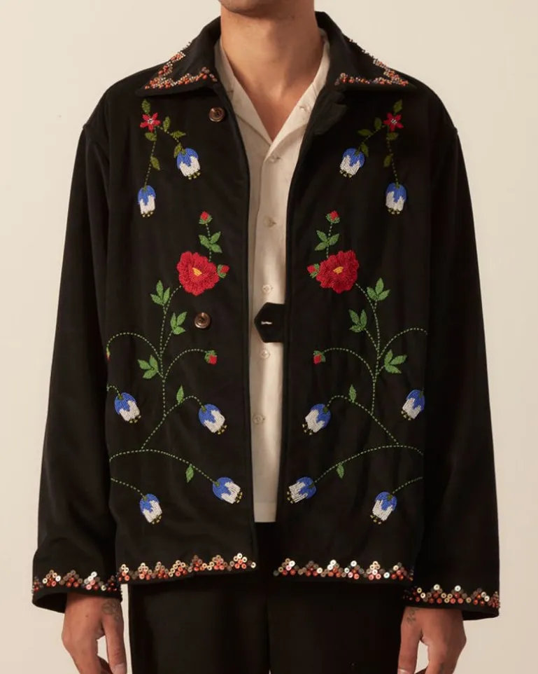 Men BODE Beaded Garden Vine Jacket