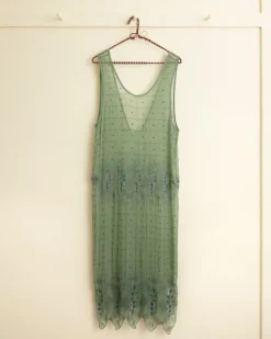 Women BODE Beaded Grid Vine Dress