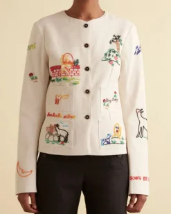Women BODE Beaded Nursery Rhyme Jacket