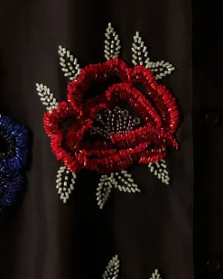 Men BODE Beaded Poppy Long Sleeve Shirt