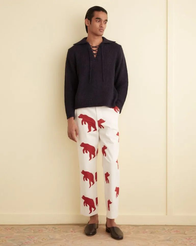 Men BODE Bear Applique Trousers
