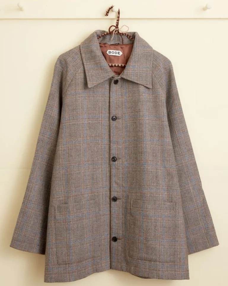 Men BODE Birdseed Check Jacket - L