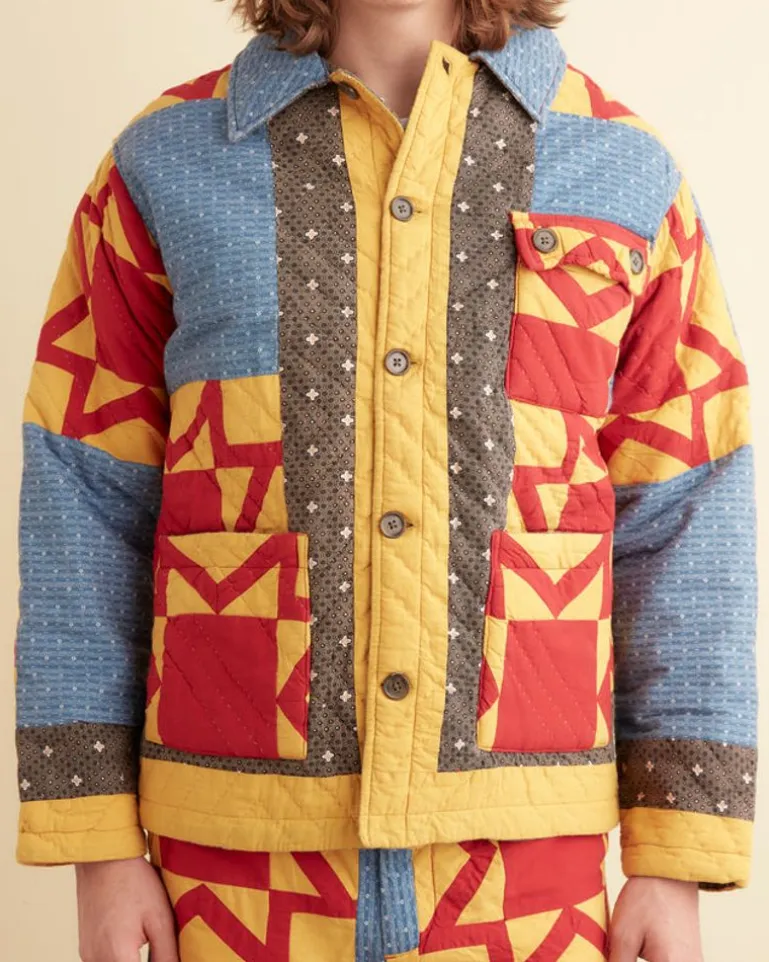 Men BODE Blazing Star Quilt Jacket