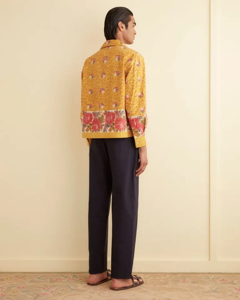 Men BODE Blooming Border Long Sleeve Shirt