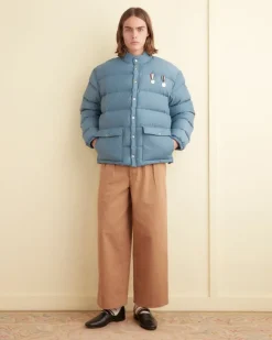 Men BODE Blue Burlington Puffer Jacket