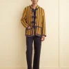 Men BODE Bold Stripe Cardigan - Brown/Gold