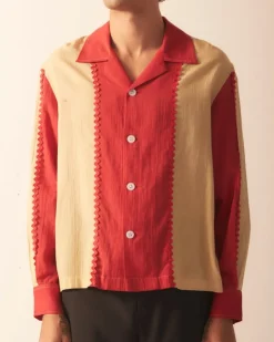 Men BODE Bunting Stripe Long Sleeve Shirt