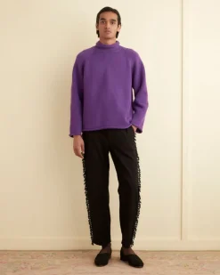 Men BODE Cashmere Roll Neck Sweater - Purple
