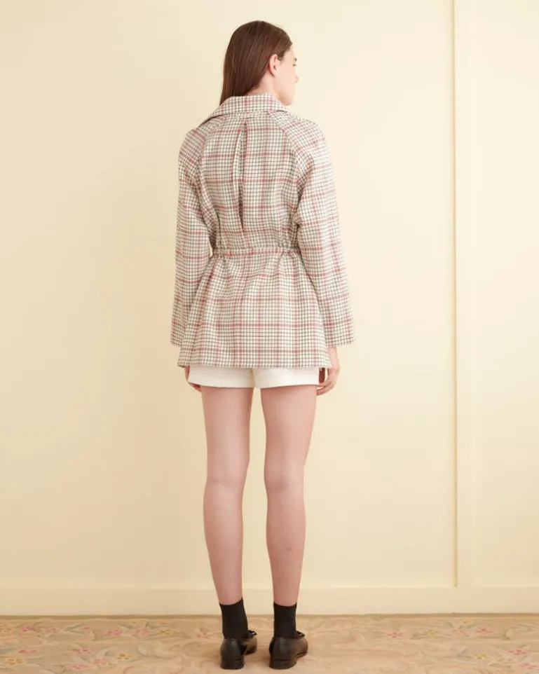 Women BODE Cream Grid Jacket - Xs
