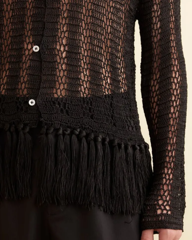 Men BODE Crochet Fringe Shirt