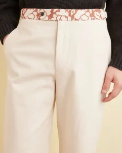 Men BODE Cross-Stitched Rose Garland Trousers