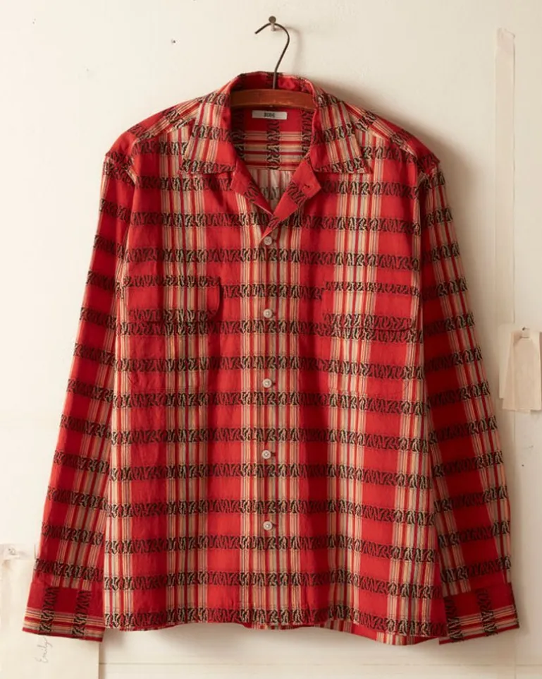 Men BODE Curran Stripe Long Sleeve Shirt