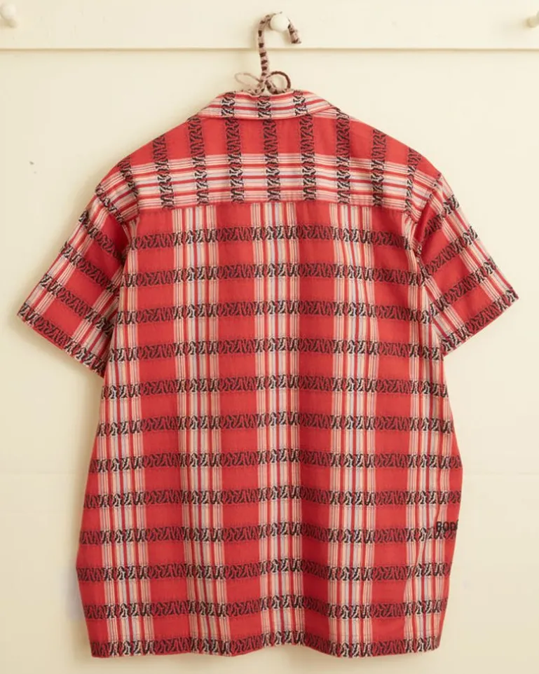 Men BODE Curran Stripe Short Sleeve Shirt