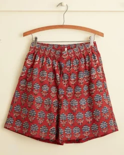 Men BODE Dahlia Block Print Rugby Shorts