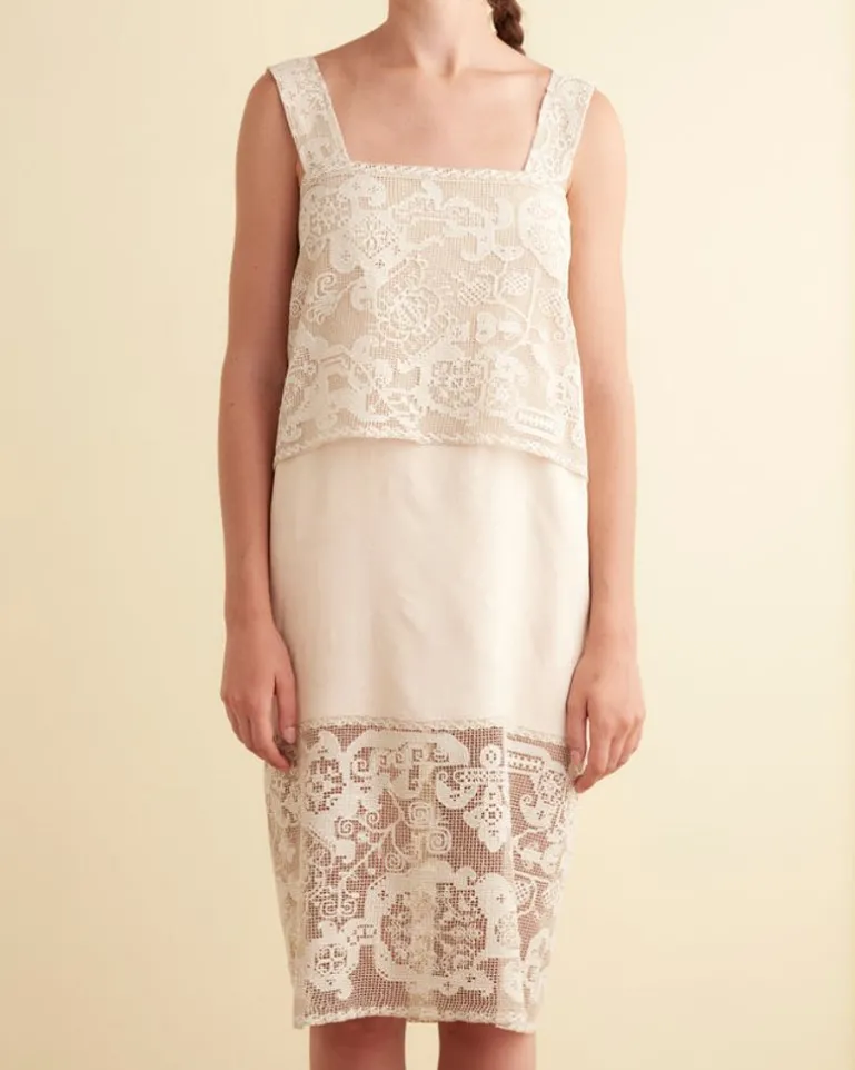 Women BODE Daylily Lace Dress - S