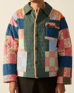 Men BODE Dotted Daisy Quilt Workwear Jacket