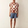 Men BODE Duo Oval Patchwork Short Sleeve Shirt