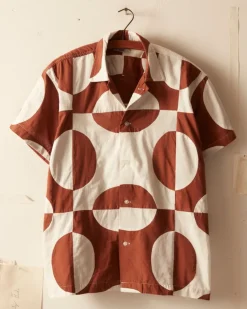Men BODE Duo Oval Patchwork Short Sleeve Shirt