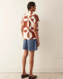 Men BODE Duo Oval Patchwork Short Sleeve Shirt