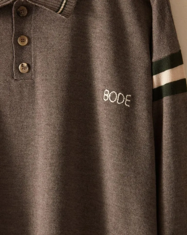 Men BODE Duotone Stripe Cycling Polo - Grey