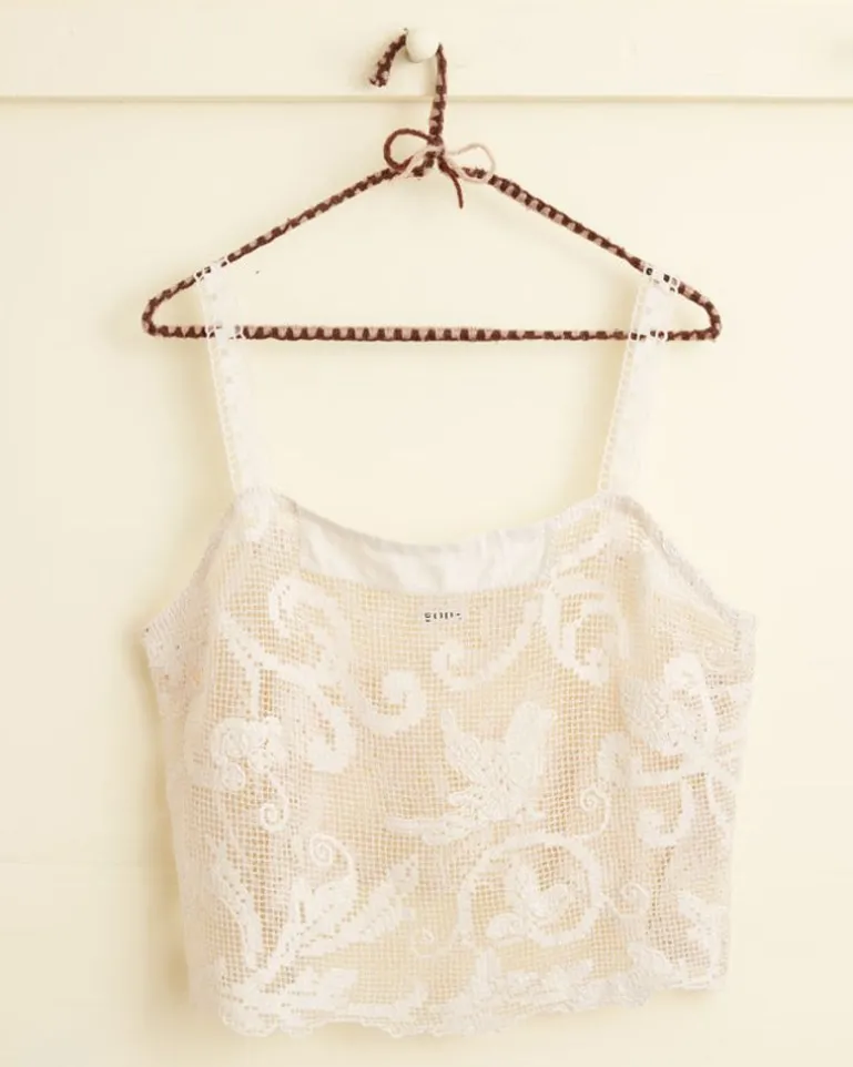 Women BODE Ecru Filigree Top