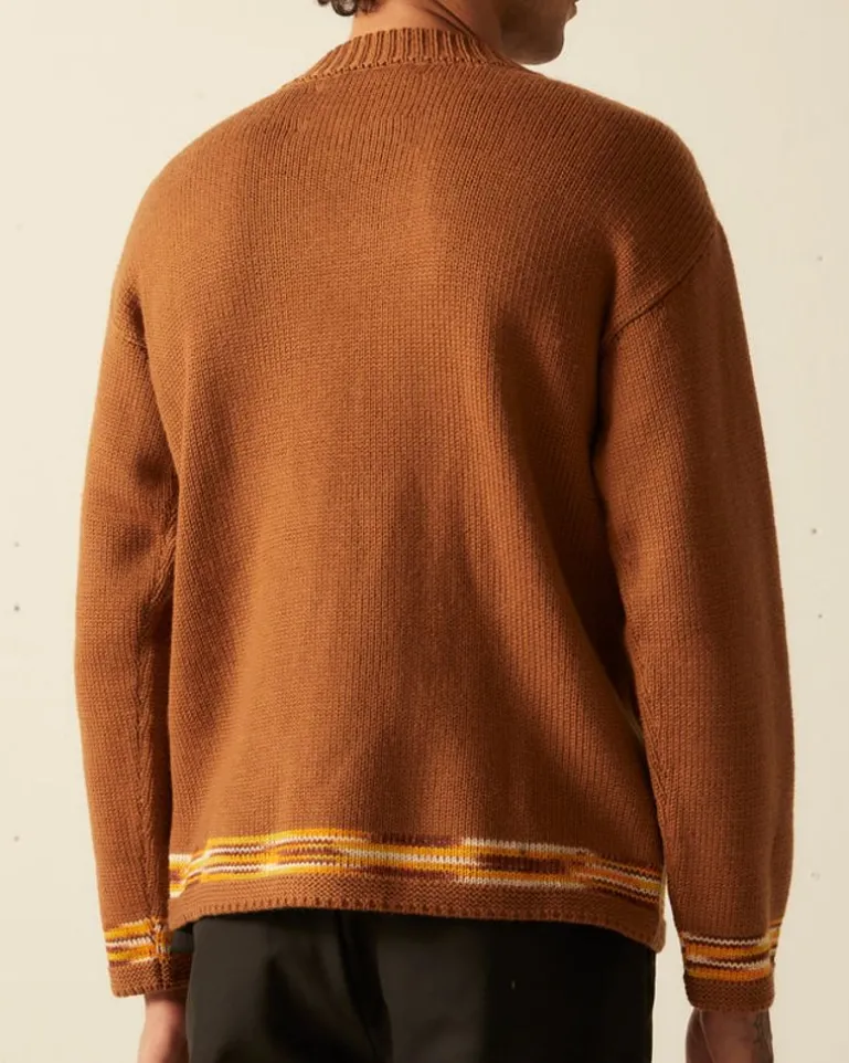Men BODE Edge Trim Pullover - Brown