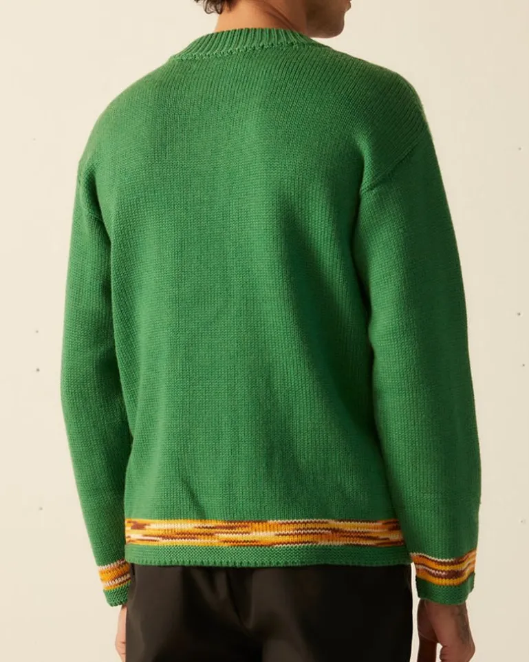 Men BODE Edge Trim Pullover - Green