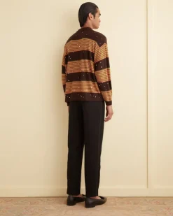 Men BODE Embellished Stripe Cycling Polo