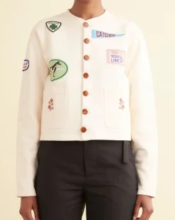 Women BODE Emblem Patch Cardigan