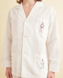 Men BODE Embroidered Blackjack Pajama Shirt