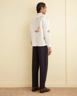 Men BODE Embroidered Buckaroo Long Sleeve Shirt