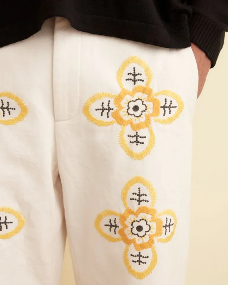 Men BODE Embroidered Buttercup Trousers