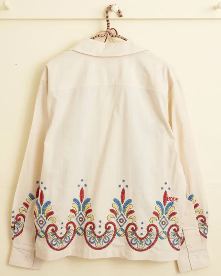 Men BODE Embroidered Carnival Long Sleeve Shirt