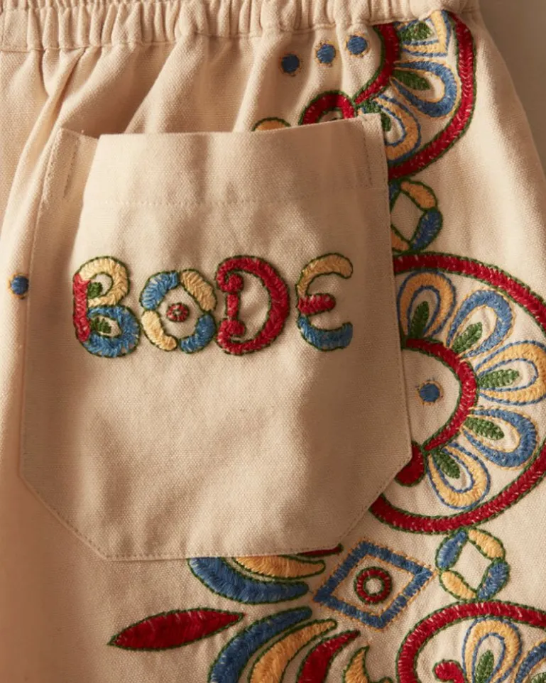 Men BODE Embroidered Carnival Shorts