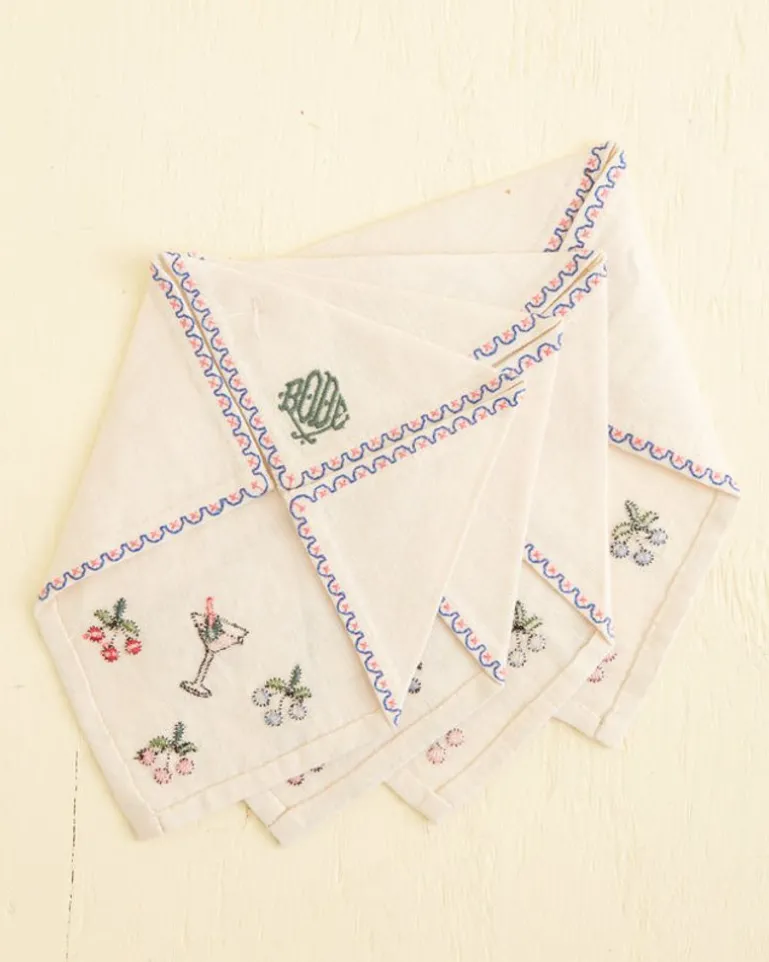 Men BODE Embroidered Cocktail Napkins