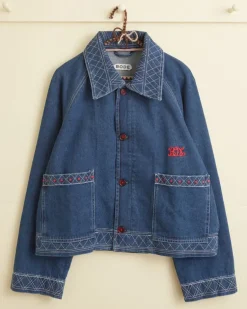 Men BODE Embroidered Denim Jacket