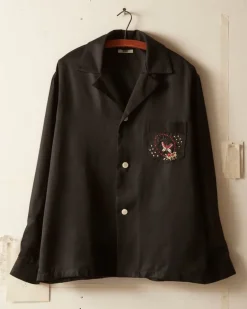 Men BODE Embroidered Leafwing Long Sleeve Shirt