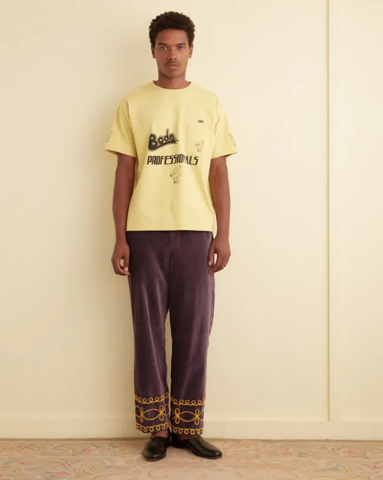 Men BODE Embroidered Scrollwork Trousers