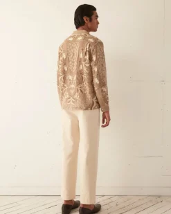 Men BODE Filet Filigree Long Sleeve Shirt