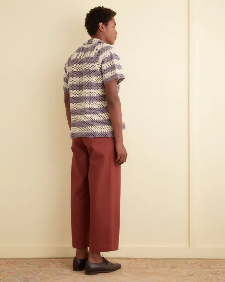 Men BODE Flagship Crochet Shirt - Lavender