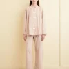 Women BODE Flannel Ticking Pajama Pants