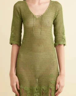 Women BODE Flint Dress - Apple