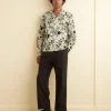 Men BODE Flocked Sweetunia Long Sleeve Shirt