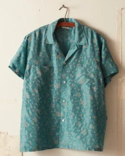 Men BODE Floral Flocked Short Sleeve Shirt