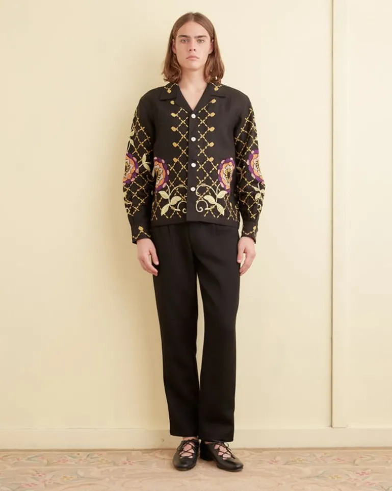 Men BODE Floral Pinwheel Long Sleeve Louie
